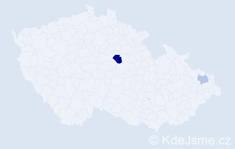 Příjmení: 'Birošiková', počet výskytů 2 v celé ČR