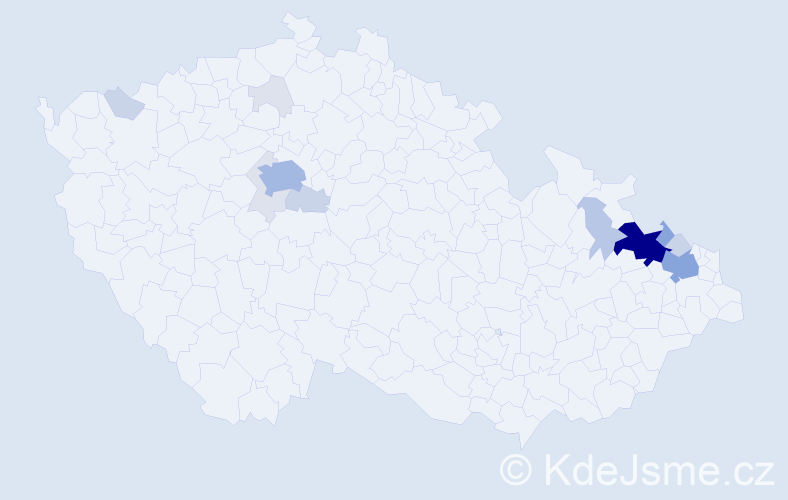 Příjmení: 'Premusová', počet výskytů 53 v celé ČR