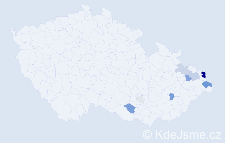 Příjmení: 'Kurnik', počet výskytů 22 v celé ČR