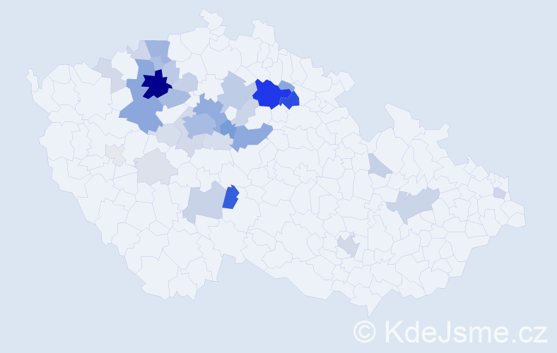 Příjmení: 'Vohánka', počet výskytů 127 v celé ČR