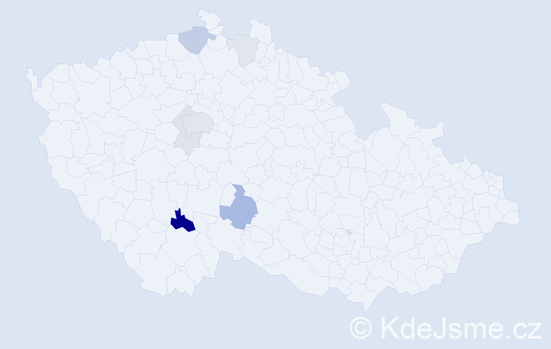 Příjmení: 'Dobal', počet výskytů 16 v celé ČR