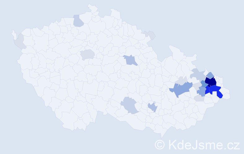 Příjmení: 'Horklová', počet výskytů 94 v celé ČR