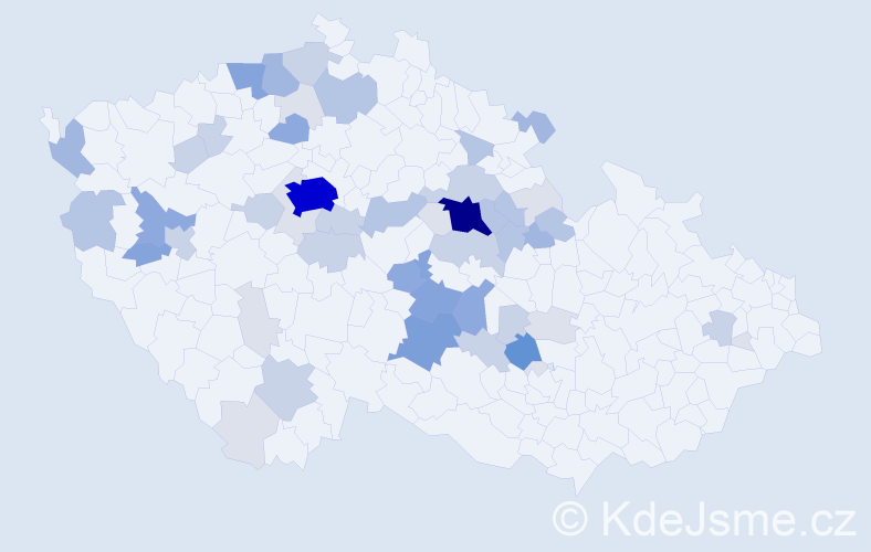 Příjmení: 'Kubizňák', počet výskytů 177 v celé ČR