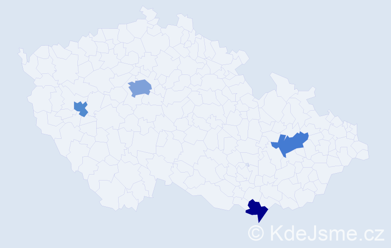Příjmení: 'Môciková', počet výskytů 6 v celé ČR