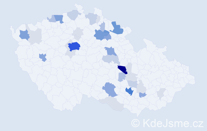 Příjmení: 'Drašar', počet výskytů 134 v celé ČR