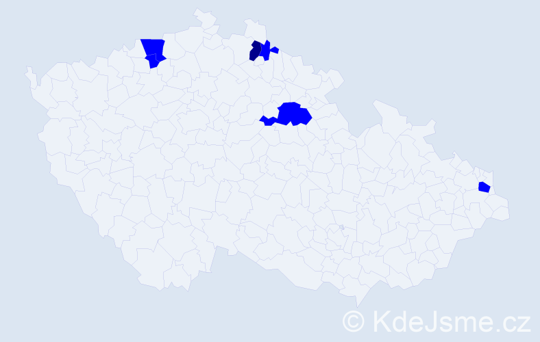 Příjmení: 'Lucik', počet výskytů 7 v celé ČR