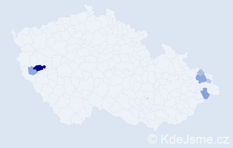 Příjmení: 'Pamula', počet výskytů 31 v celé ČR