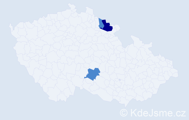 Příjmení: 'Patáč', počet výskytů 5 v celé ČR