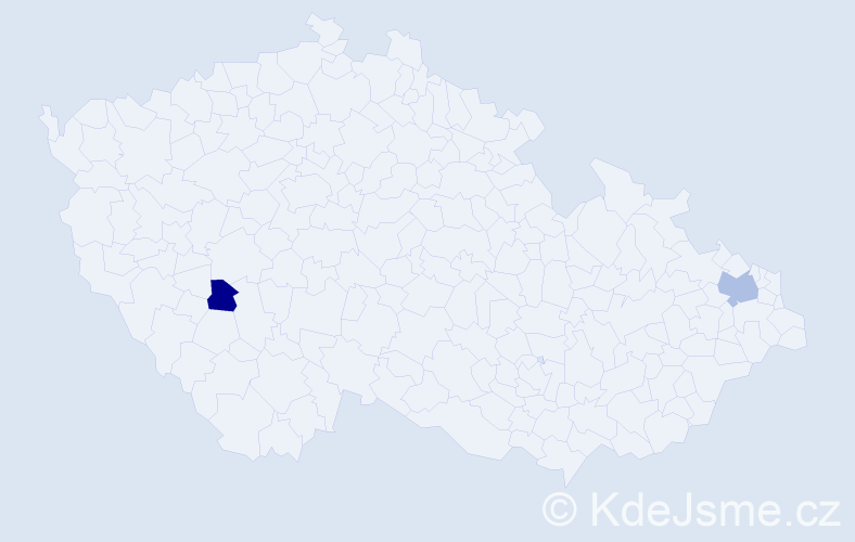 Příjmení: 'Koczur', počet výskytů 6 v celé ČR