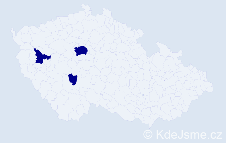 Příjmení: 'Pončák', počet výskytů 3 v celé ČR