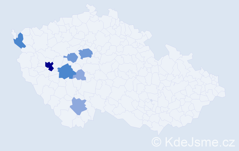 Příjmení: 'Homulka', počet výskytů 18 v celé ČR
