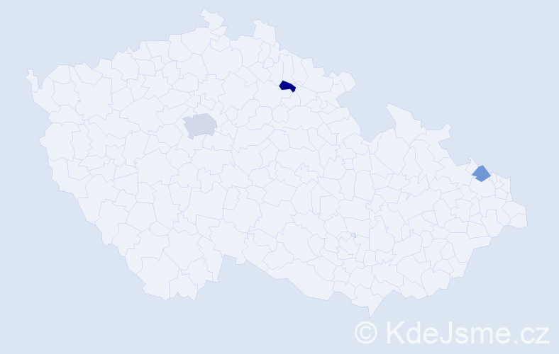 Příjmení: 'Kramarz', počet výskytů 5 v celé ČR