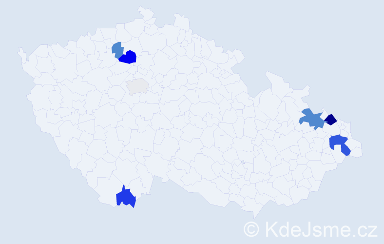 Příjmení: 'Anderka', počet výskytů 15 v celé ČR