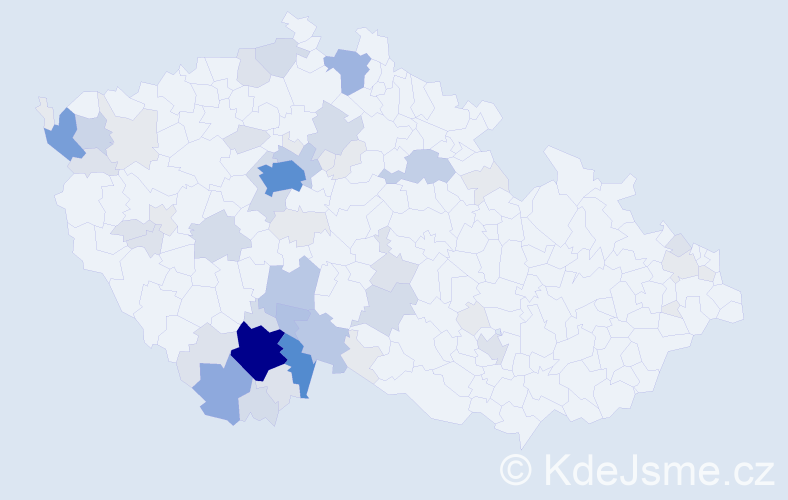 Příjmení: 'Dušák', počet výskytů 224 v celé ČR