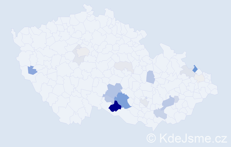 Příjmení: 'Bulička', počet výskytů 70 v celé ČR