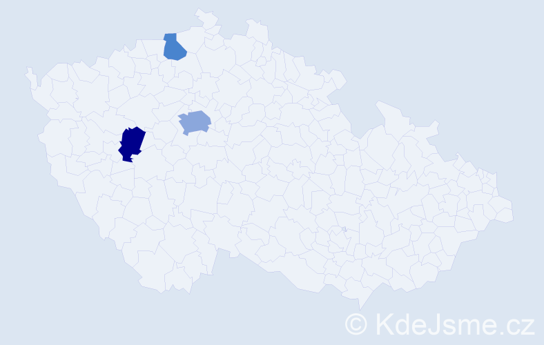 Příjmení: 'Inemann', počet výskytů 5 v celé ČR