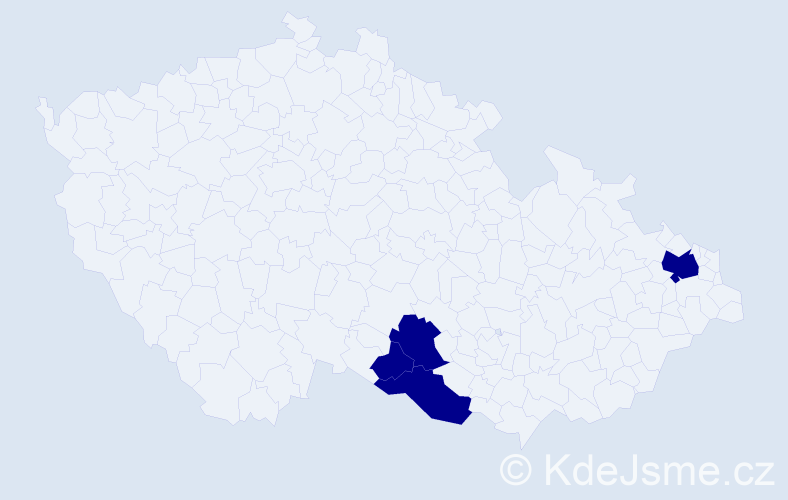 Příjmení: 'Picmousová', počet výskytů 4 v celé ČR