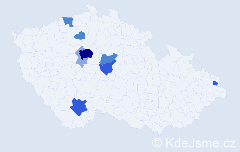 Příjmení: 'Czaková', počet výskytů 21 v celé ČR