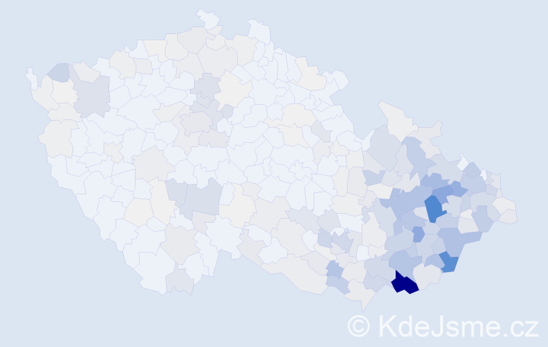 Příjmení: 'Tomečková', počet výskytů 1373 v celé ČR