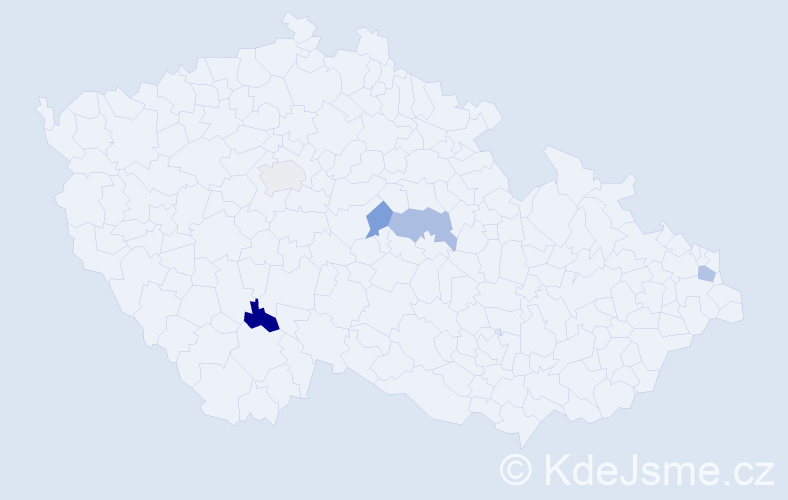 Příjmení: 'Ďuriač', počet výskytů 14 v celé ČR