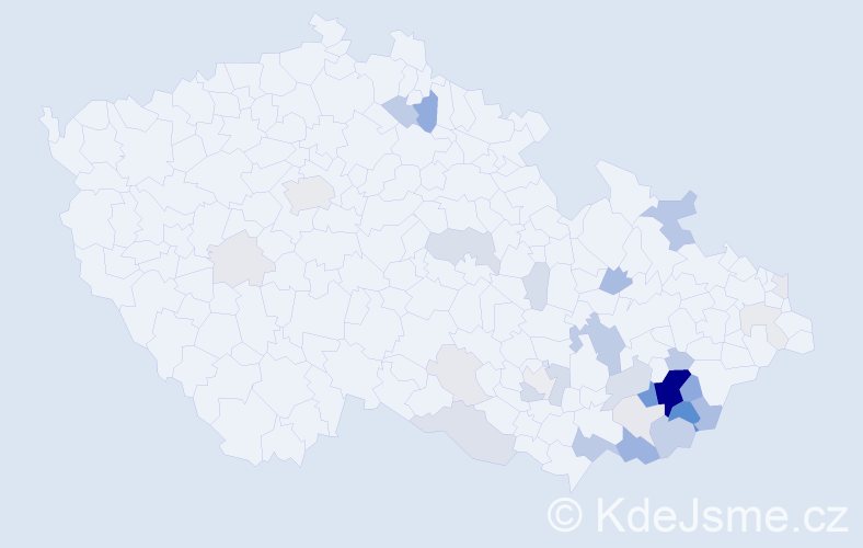 Příjmení: 'Chlud', počet výskytů 115 v celé ČR