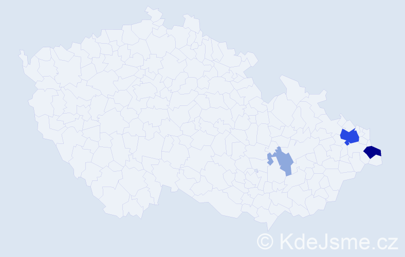 Příjmení: 'Wantula', počet výskytů 20 v celé ČR