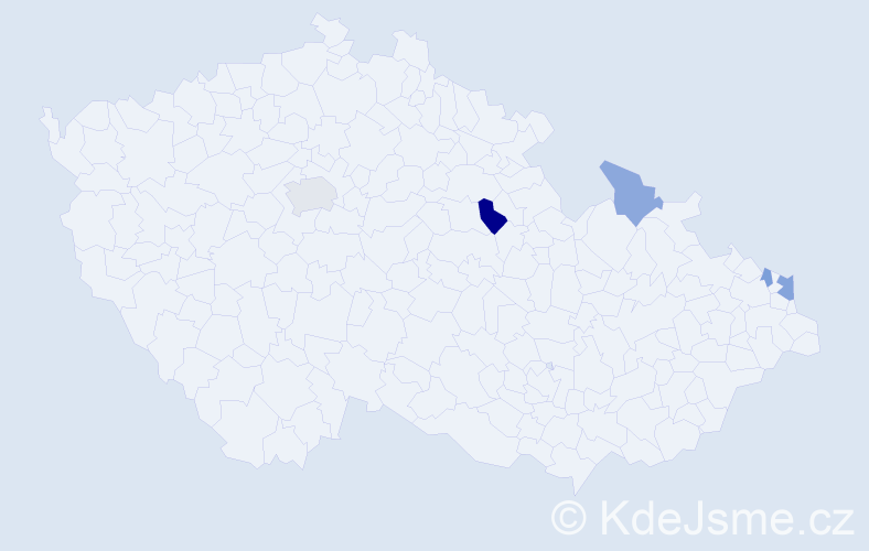 Příjmení: 'Mile', počet výskytů 8 v celé ČR
