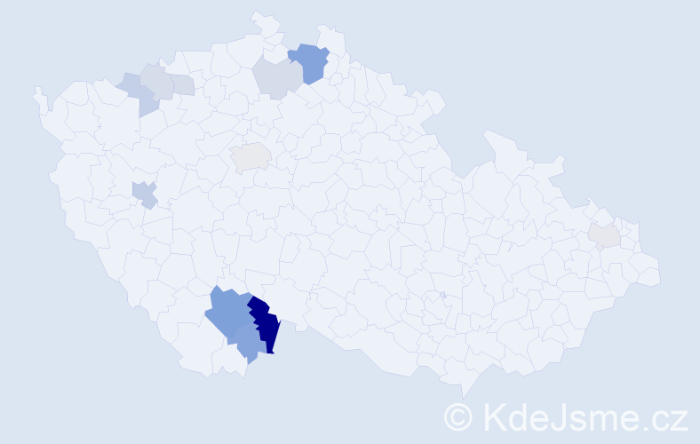 Příjmení: 'Kneysová', počet výskytů 31 v celé ČR