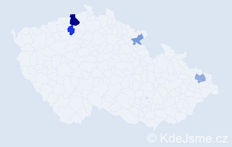 Příjmení: 'Gasser', počet výskytů 9 v celé ČR