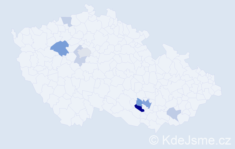 Příjmení: 'Reigl', počet výskytů 19 v celé ČR