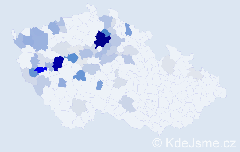 Příjmení: 'Mulačová', počet výskytů 184 v celé ČR