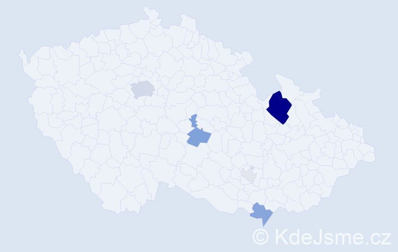 Příjmení: 'Štefečková', počet výskytů 21 v celé ČR