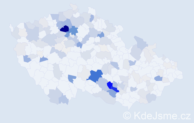 Příjmení: 'Došek', počet výskytů 505 v celé ČR