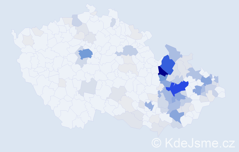 Příjmení: 'Balcárek', počet výskytů 437 v celé ČR