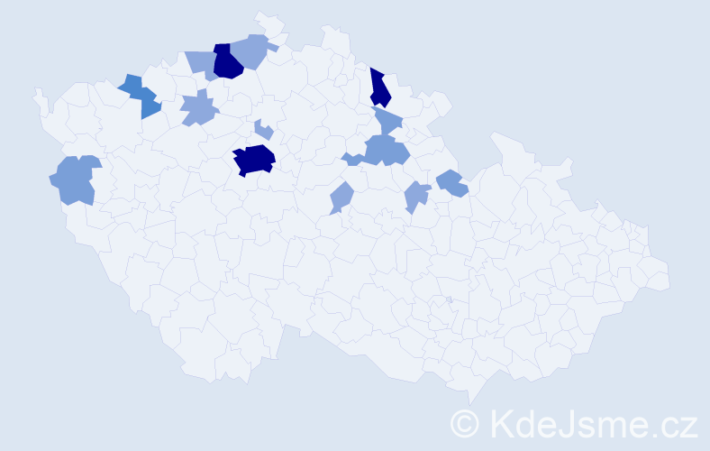 Příjmení: 'Trenkler', počet výskytů 38 v celé ČR