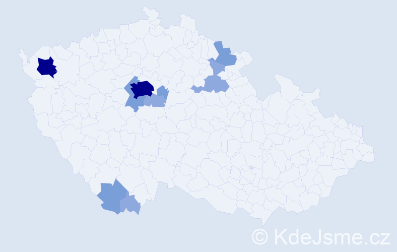 Příjmení: 'Netřeba', počet výskytů 26 v celé ČR