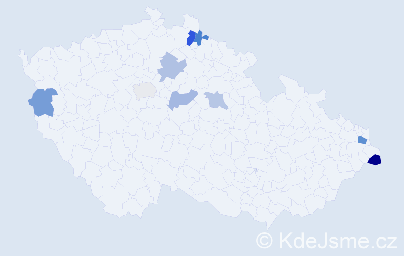 Příjmení: 'Lehotová', počet výskytů 14 v celé ČR