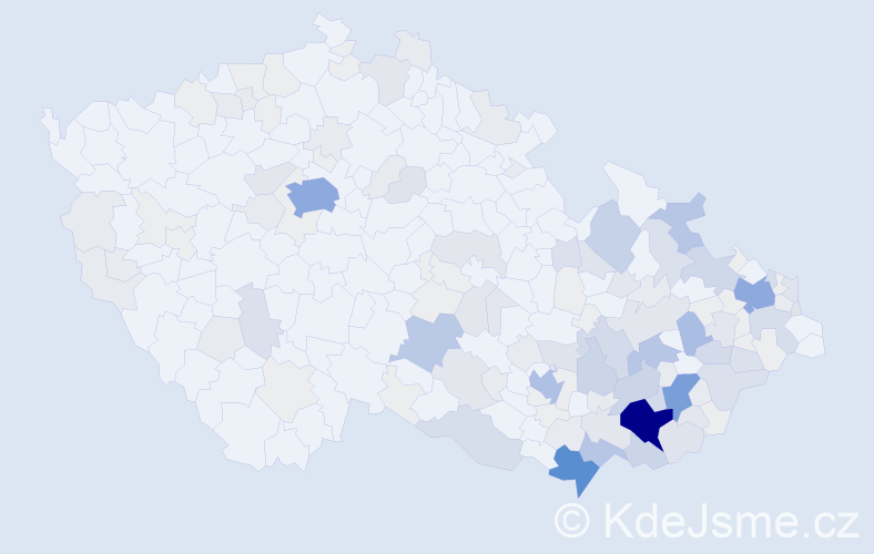 Příjmení: 'Bartošíková', počet výskytů 571 v celé ČR