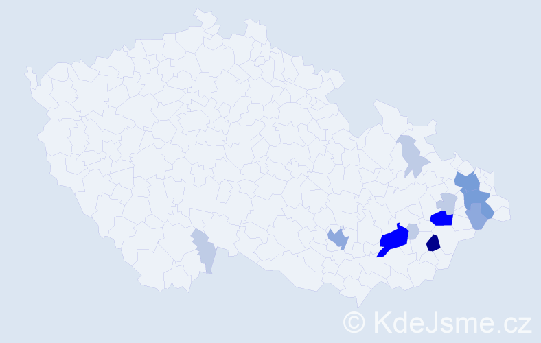 Příjmení: 'Vrubl', počet výskytů 40 v celé ČR