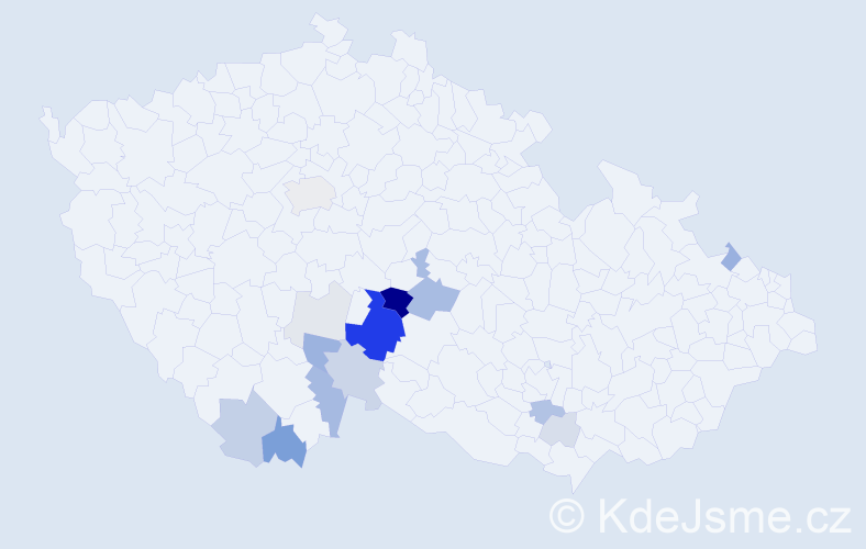 Příjmení: 'Tošer', počet výskytů 50 v celé ČR