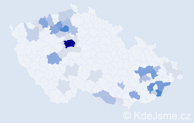 Příjmení: 'Krahulík', počet výskytů 146 v celé ČR