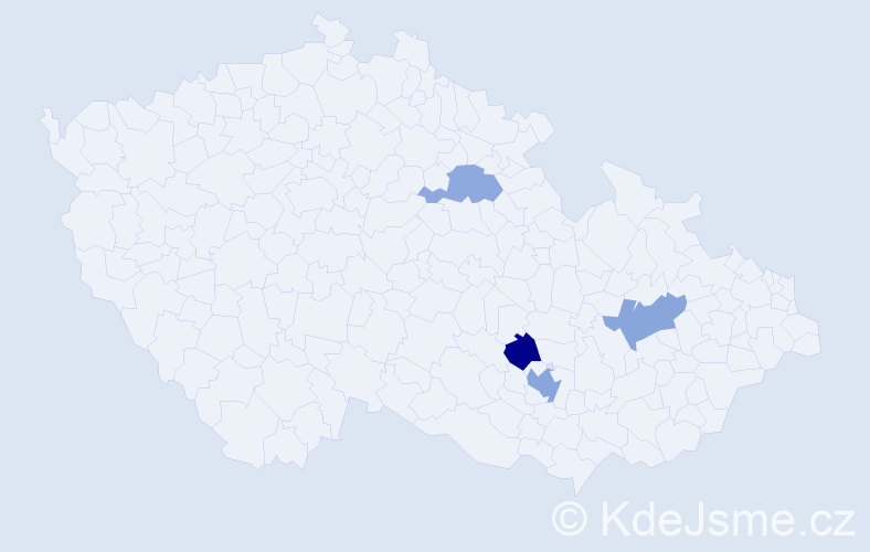 Příjmení: 'Podal', počet výskytů 14 v celé ČR