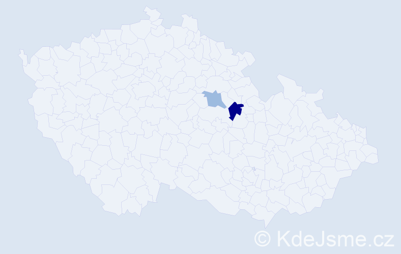 Příjmení: 'Bogapovová', počet výskytů 5 v celé ČR