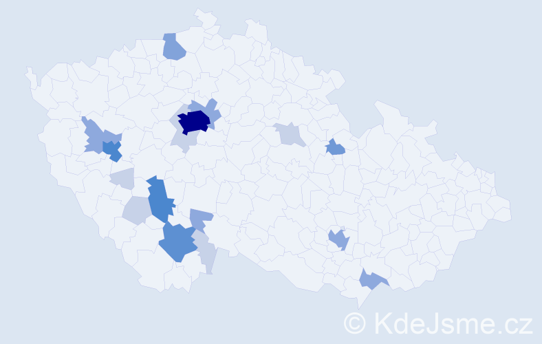 Příjmení: 'Zabranská', počet výskytů 51 v celé ČR