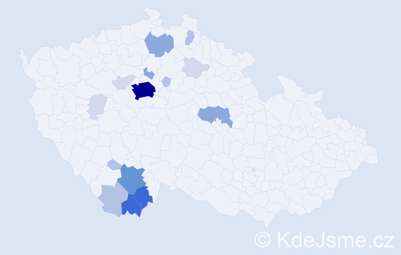 Příjmení: 'Marchal', počet výskytů 60 v celé ČR