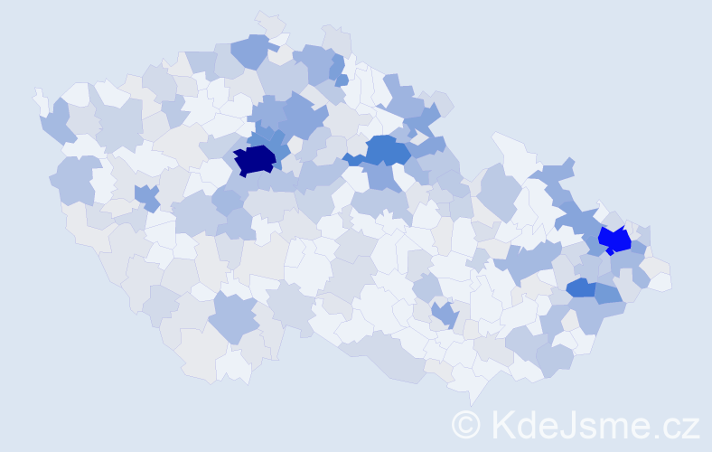Příjmení: 'Fabián', počet výskytů 905 v celé ČR
