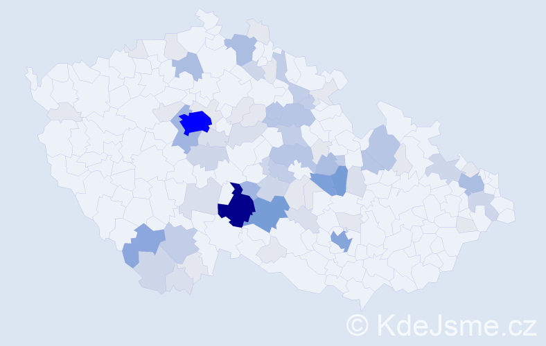 Příjmení: 'Paclíková', počet výskytů 274 v celé ČR