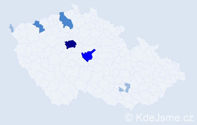 Příjmení: 'Machajová', počet výskytů 15 v celé ČR