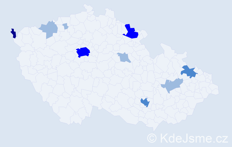 Příjmení: 'Andrejčáková', počet výskytů 19 v celé ČR