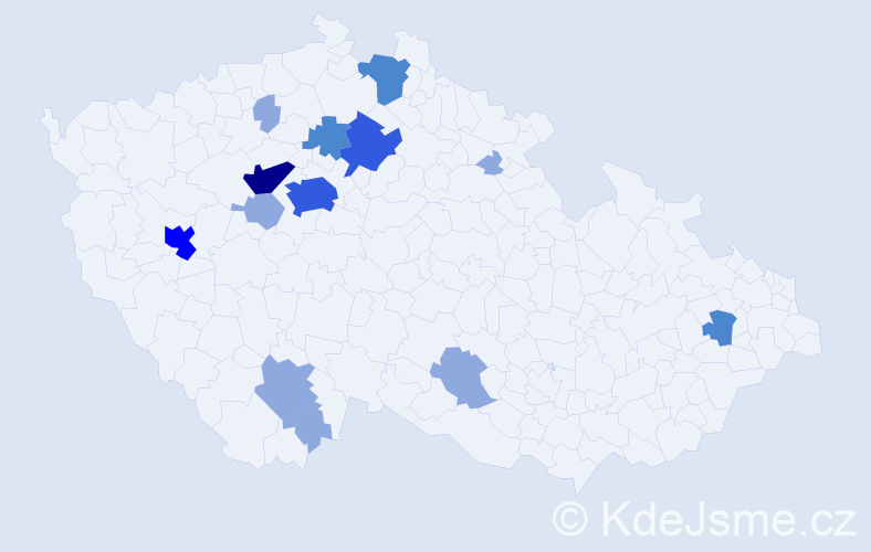 Příjmení: 'Šafár', počet výskytů 27 v celé ČR